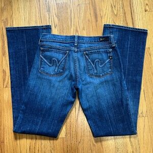 Citizens of Humanity Margo Stretch Low Waist Bootcut Whisker Wash Jean W28 L33